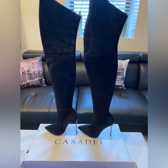 CASADEI OVER THE KNEE SUEDE BOOTS - Picture 3 of 9